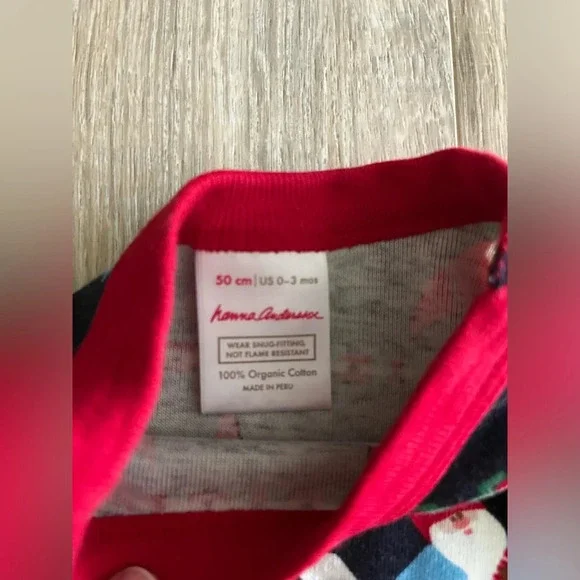 Hanna Andersson Baby Holiday Long John Pajama Set Gnome Sweet Gnome 0-3 months - Picture 3 of 9